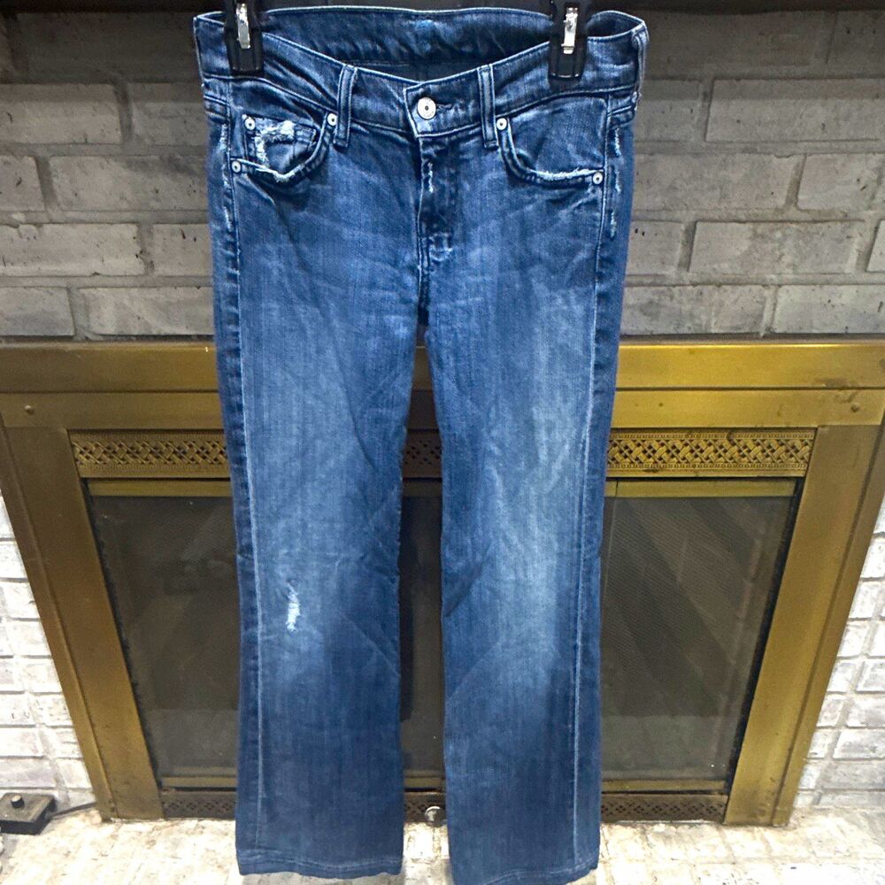 Women’s 7 For All Mankind Bootcut Jeans Size 26 Blue Medium Wash Slim Stretch